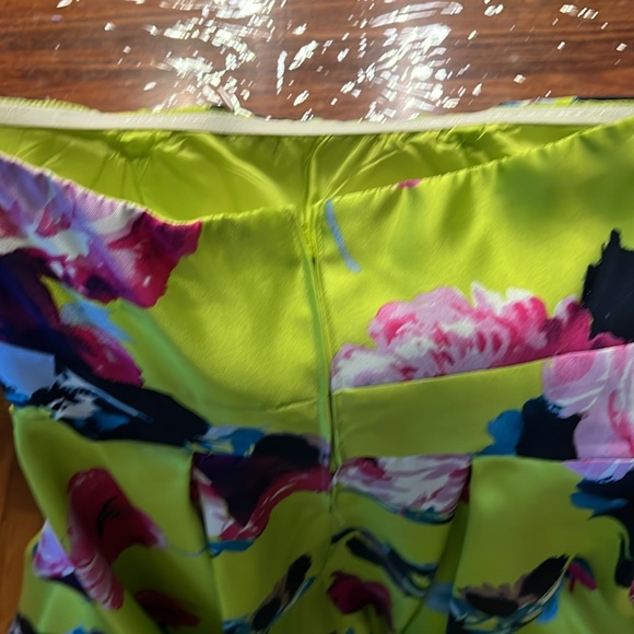 Incredible Chartreuse Floral Gown Prom Event Dress - Picture 10 of 12